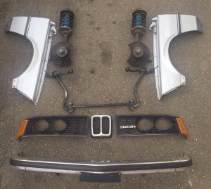 E21 front suspension removed